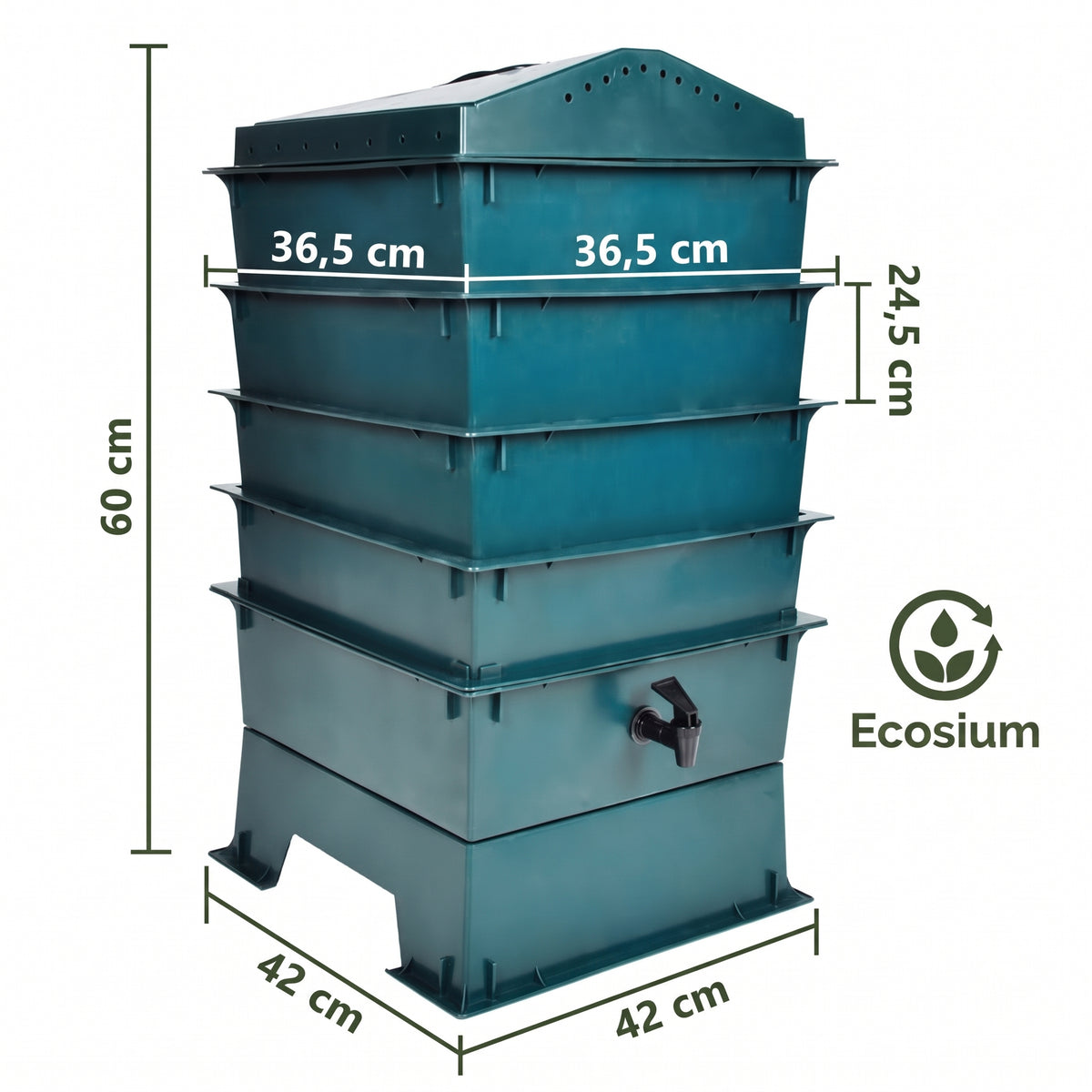 Lombricomposteur 4 plateaux 60cm | Ecosium